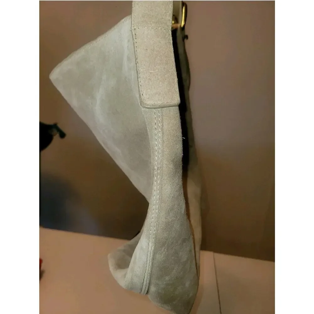 Margot New York Kaye Bucket Suede Leather Tote Bag Beige-Effortless Quiet Luxury